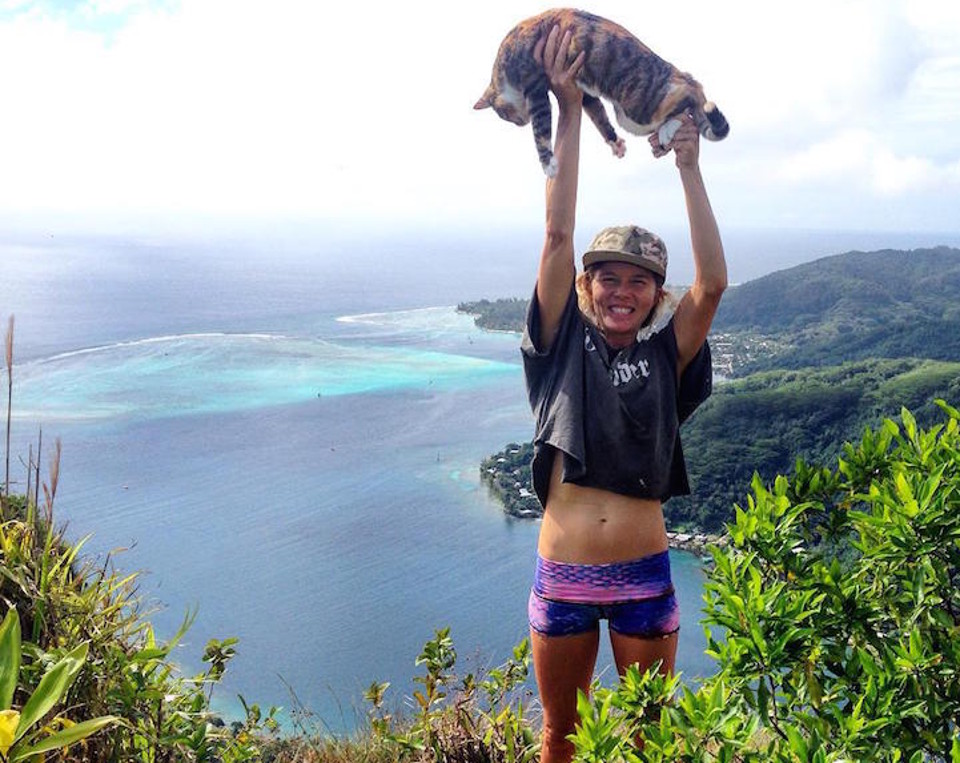 woman and cat sail